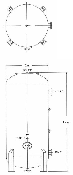 air receiver tank drawing
