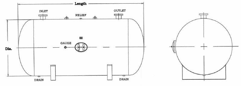  horizontal air receiver tank drawing