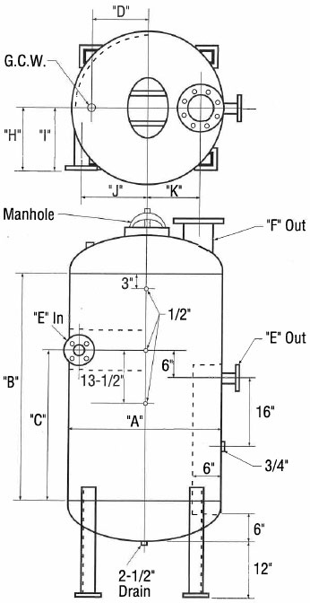 boiler blowdown tank sketch